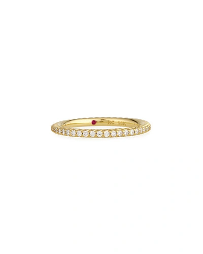 Roberto Coin Micro Pave Diamond Eternity Band In 18k Gold In Yellow Gold