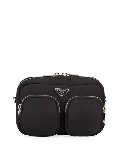 Prada Nylon Cargo Shoulder Bag In Black
