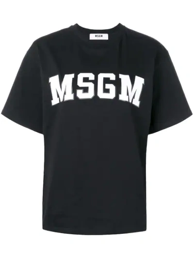 Msgm Printed T-shirt In Black