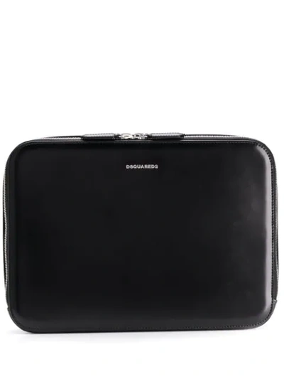 Dsquared2 Large Logo Clutch Bag In Black