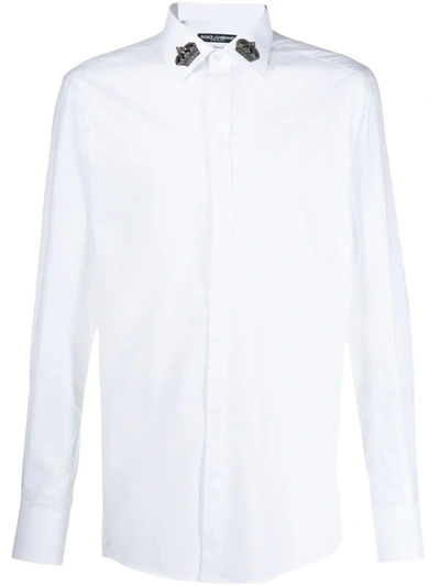 Dolce & Gabbana Dolce And Gabbana White Crown Collar Shirt
