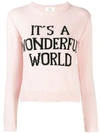 Alberta Ferretti Long Cashmere Blend Knit Sweater In Pink