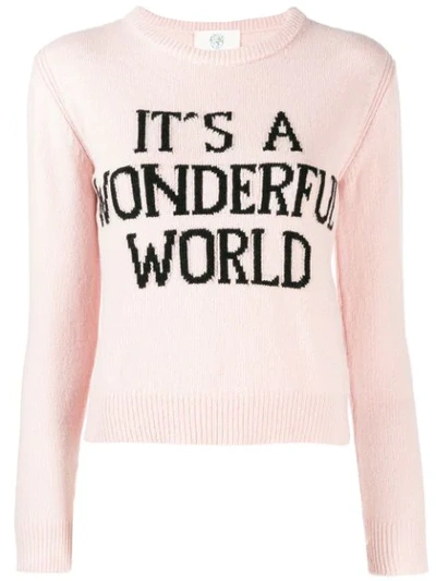 Alberta Ferretti Long Cashmere Blend Knit Jumper In Pink