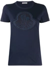 Moncler Logo Cotton Jersey T-shirt In Blue