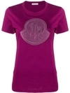 Moncler Logo Cotton Jersey T-shirt In 644 Purple