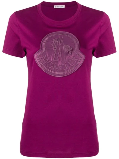 Moncler Logo Cotton Jersey T-shirt In 644 Purple