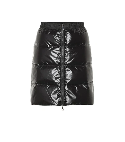Moncler Quilted Down Miniskirt In Black