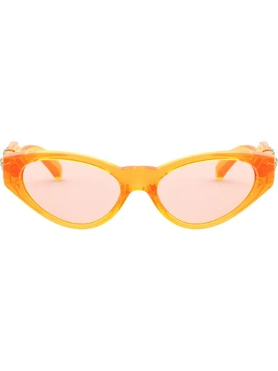 Versace Oval Frame Glasses In Orange