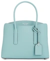 Kate Spade Medium Margaux Leather Satchel - Blue In Hazy