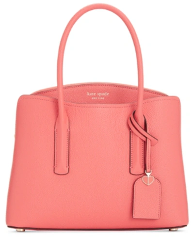 Kate Spade Medium Margaux Leather Satchel In Peachy/gold