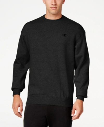 Champion Men's Big & Tall Powerblend Solid Fleece Sweatshirt In Black