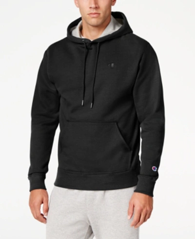 Champion Power Blend Fleece Pullover Hoodie In Black