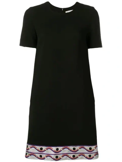 Emilio Pucci Contrast Hem Mini Dress In Black