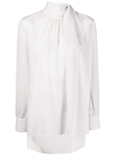 Fendi Foulard Collar Blouse In White