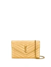Saint Laurent Monogram Envelope Cross-body Bag In Gold
