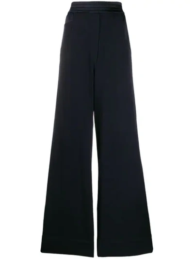 Brunello Cucinelli Satin Panel Palazzo Trousers In Blue