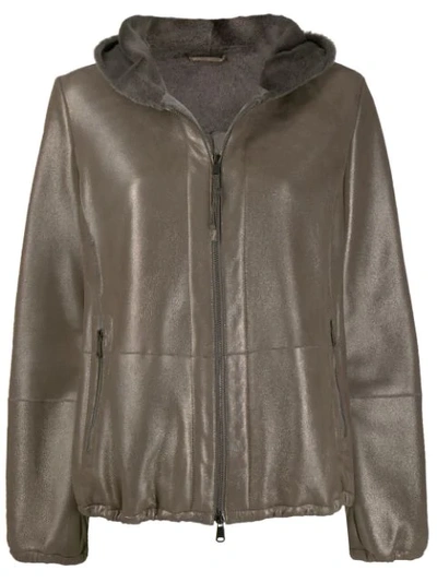 Brunello Cucinelli Hooded Jacket In Gold