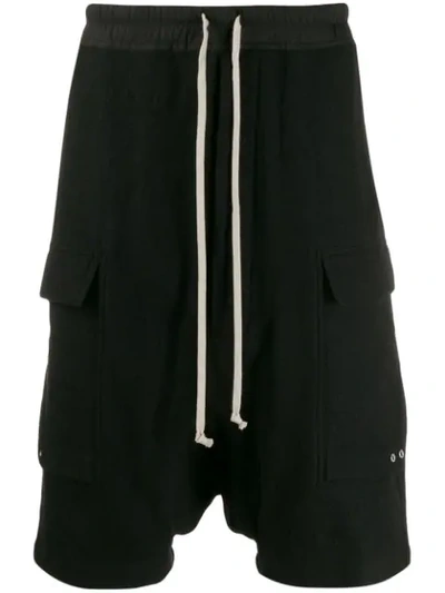 Rick Owens Dropped Crotch Shorts In Black