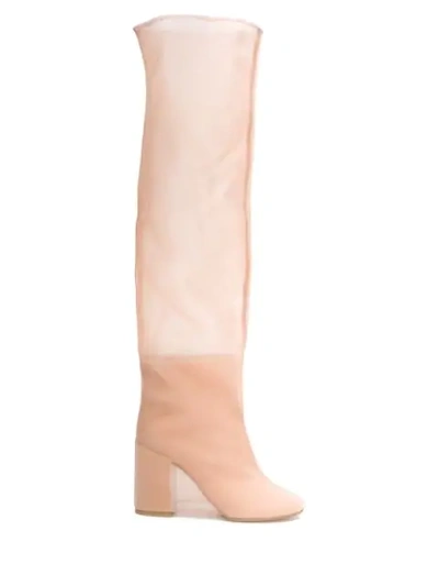 Mm6 Maison Margiela Covered Boots In Pink