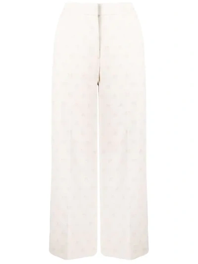 Max Mara Cropped Flared Trousers In Neutrals