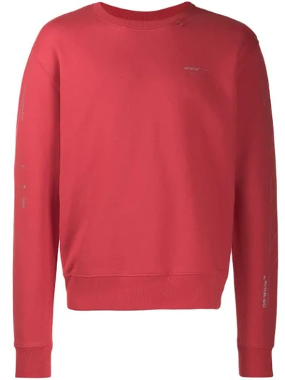 Off-white Diagonal Print Sweatshirt In 2091 Red Silver