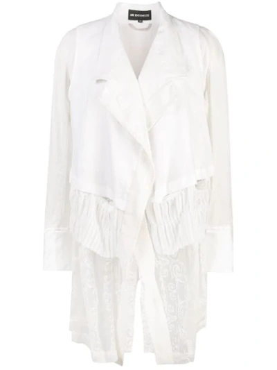 Ann Demeulemeester Multi-material Layered Coat - White