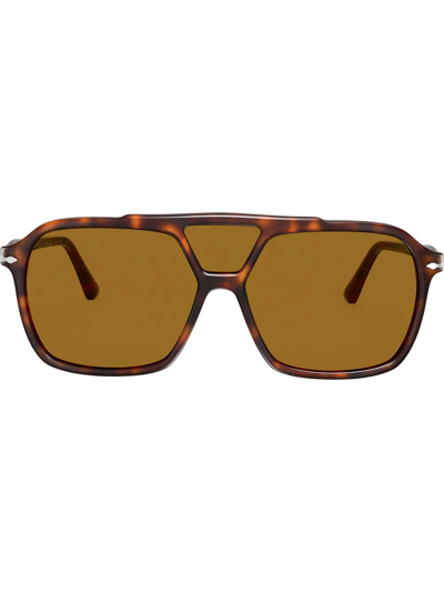 Persol Aviator Sunglasses In Brown