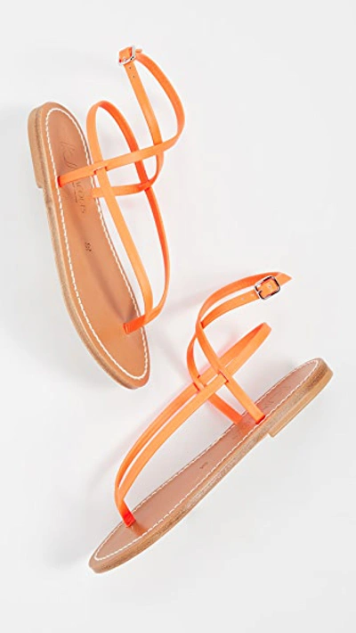 Kjacques Delta Thong Sandals In Fluomat Orange