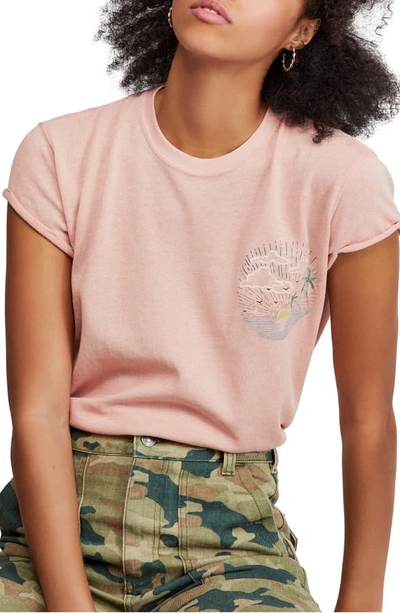 Free People Wipe Out Graphic Tee In Pink