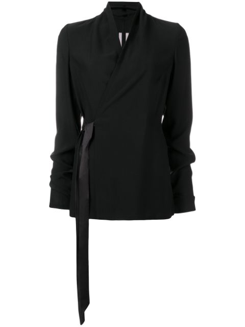 black wrap around coat