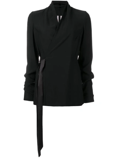 Rick Owens Wrap Around Jacket In Black