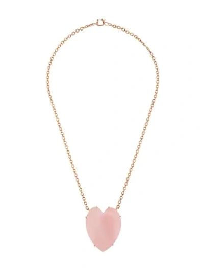 Irene Neuwirth 18kt Rose Gold Pink Opal Heart Necklace