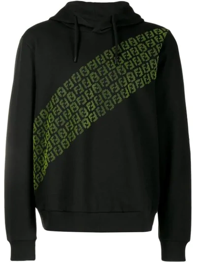 Fendi Art Motif Hoodie In Black