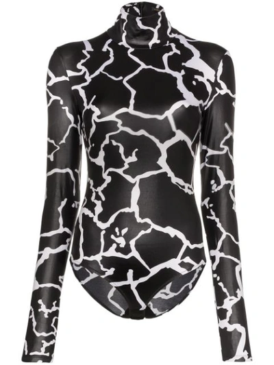 Versace Crackle Print Bodysuit In A7008