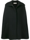 Emilio Pucci Wool Cape Coat In Black