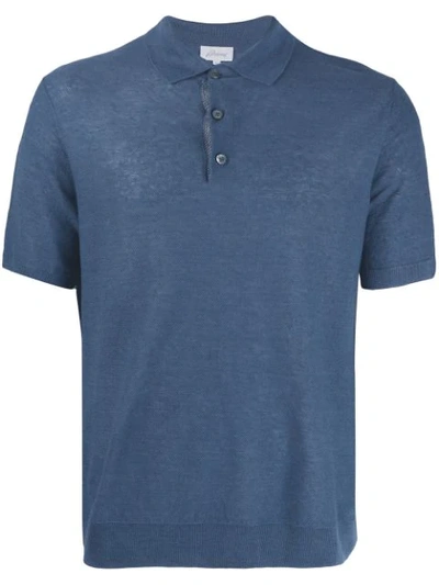 Brioni Textured Polo Shirt In Blue