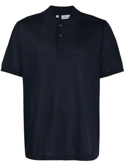 Brioni Short-sleeved Polo Shirt In Blue