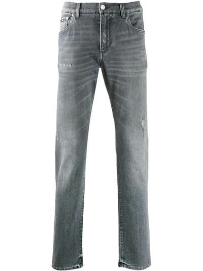 Dolce & Gabbana Slim Fit Stretch Jeans In Grey
