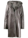 Manzoni 24 Fur-trimmed Coat - Grey