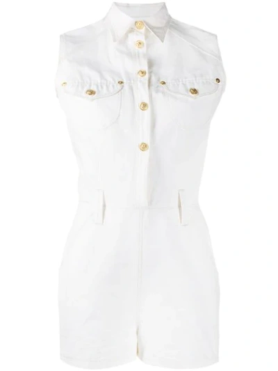 Pre-owned Versace 1990's Sleeveless Playsuit In White