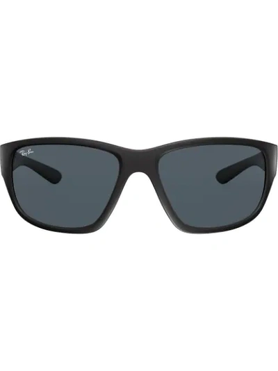 Ray Ban Matte Square Sunglasses In Black