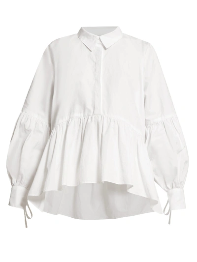 Cecilie Bahnsen Andrea Tiered Cotton-poplin Shirt In White