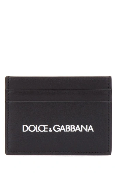 Dolce & Gabbana Smooth Leather Card Holder In Black,white