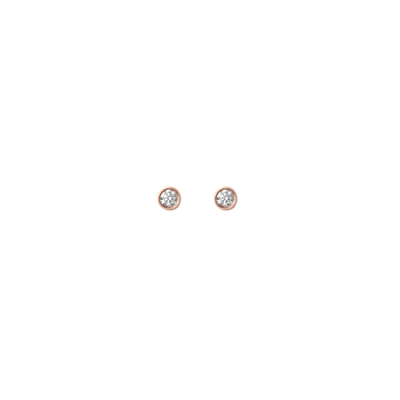 Aurate Mini Bezel Studs In Gold/ Pink