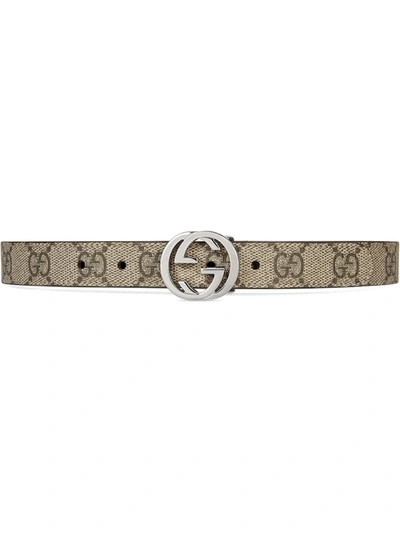 Gucci Kids Gg Supreme Canvas Belt In Brown