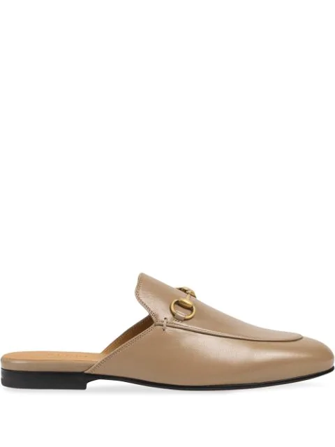Gucci Princetown Leather Backless Loafers In Brown | ModeSens