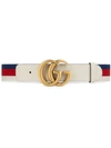 Gucci Sylvie Web Belt With Double G Buckle In White