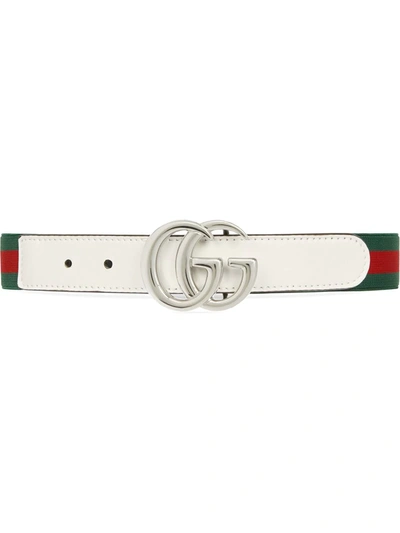 Gucci Kids' Children's Elastic Web Belt In White