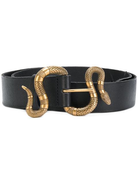 Gucci Leather Belt With Snake Buckle In Black | ModeSens