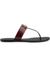 Gucci Leather Thong Sandal With Double G In Red